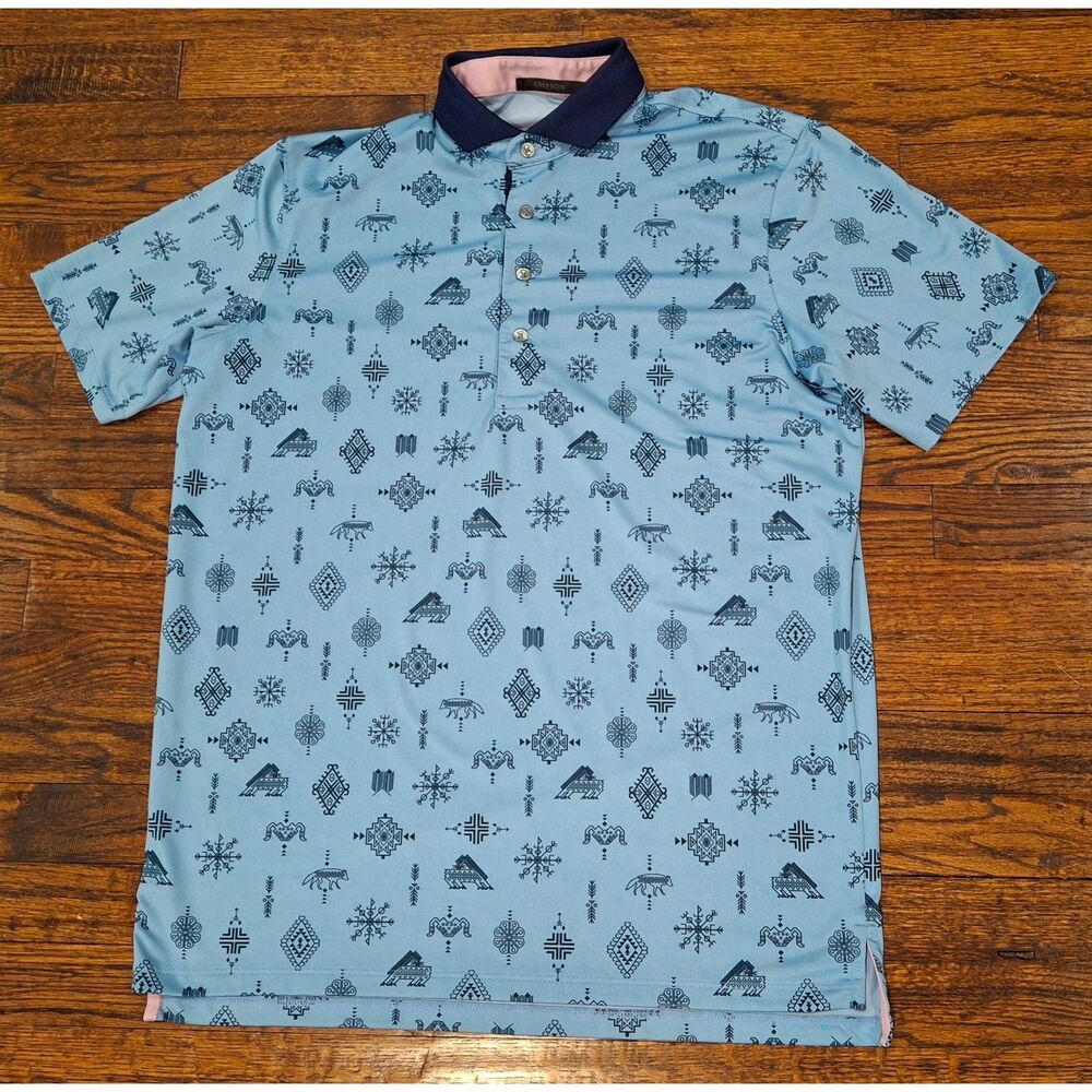 Greyson Blue Short Sleeve Polo Golf Shirt Mens Medium